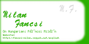 milan fancsi business card